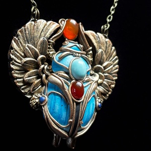 Scarabeus nyaklánc - ékszer - nyaklánc - medálos nyaklánc - Meska.hu