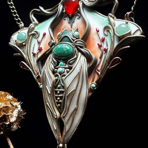 Art Nouveau nyaklánc - ékszer - nyaklánc - medálos nyaklánc - Meska.hu