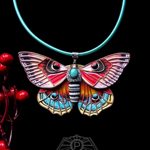 Tarka pillangós nyaklánc, Ékszer, Nyaklánc, Medálos nyaklánc, Ékszerkészítés, Gyurma, MESKA