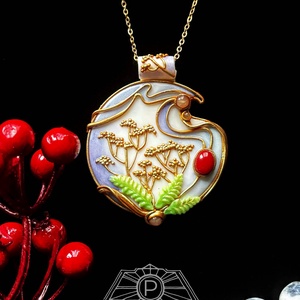 Páfrányos nyaklánc, Ékszer, Nyaklánc, Medálos nyaklánc, Ékszerkészítés, Gyurma, MESKA