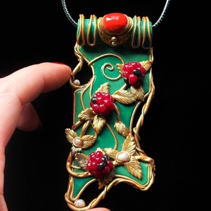 Málnás nyaklánc - ékszer - nyaklánc - medálos nyaklánc - Meska.hu