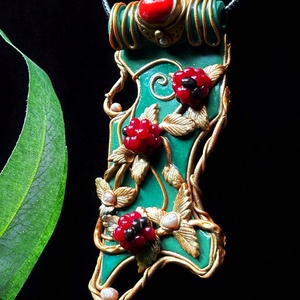 Málnás nyaklánc - ékszer - nyaklánc - medálos nyaklánc - Meska.hu