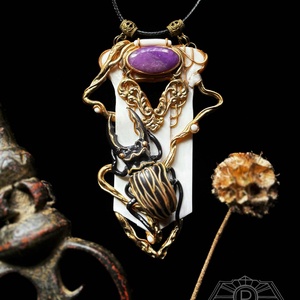 Szarvasbogár nyaklánc, Ékszer, Nyaklánc, Medálos nyaklánc, Ékszerkészítés, Gyurma, MESKA