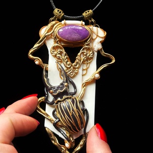 Szarvasbogár nyaklánc - ékszer - nyaklánc - medálos nyaklánc - Meska.hu