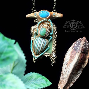 Egyiptomi nyakék (Scrab), Ékszer, Nyaklánc, Medálos nyaklánc, Ékszerkészítés, Gyurma, MESKA