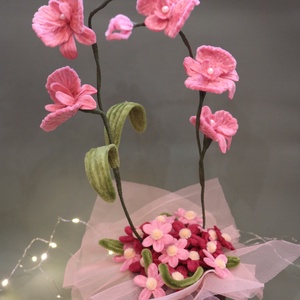Elegáns orchidea és virágözön  kézzel készült különlegesség  - otthon & életmód - dekoráció - dísztárgy - Meska.hu