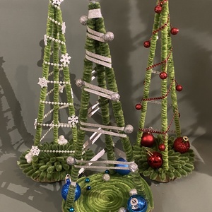 Karácsonyfa asztaldísz - esküvő - dekoráció - asztaldísz - Meska.hu