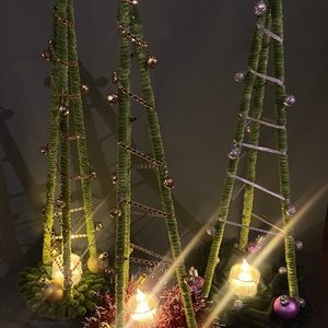 Karácsonyfa asztaldísz - esküvő - dekoráció - asztaldísz - Meska.hu