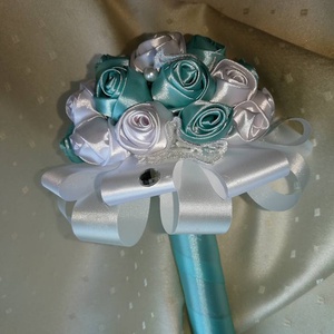 Szatén Menyasszonyi dobócsokor vagy Koszorúslány csokor vagy Ballagócsokor  - esküvő - menyasszonyi- és dobócsokor - Meska.hu