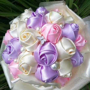 Szatén Menyasszonyi dobócsokor vagy Koszorúslány csokor vagy Ballagócsokor  - esküvő - menyasszonyi- és dobócsokor - Meska.hu