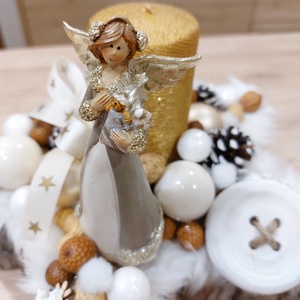 Karácsonyi angyalkás asztaldísz ,csillag alakú - Meska.hu
