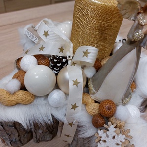 Karácsonyi angyalkás asztaldísz ,csillag alakú - otthon & életmód - dekoráció - asztal és polc dekoráció - asztaldísz - Meska.hu