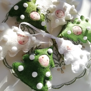 Téli baba fák  - karácsony - karácsonyi lakásdekoráció - karácsonyi ablakdíszek, ablakmatricák - Meska.hu
