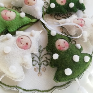 Téli baba fák  - karácsony - karácsonyi lakásdekoráció - karácsonyi ablakdíszek, ablakmatricák - Meska.hu