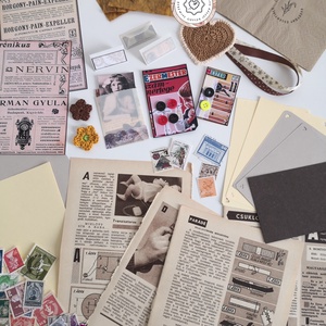 Scrapbook papír csomag, fénykép album készítéshez, kreatív dekoráció kiegészítőkkel, alapanyag naplóhoz, füzethez - otthon & életmód - papír, írószer - album & fotóalbum - Meska.hu