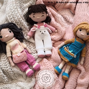 Horgolt baba, öltöztethető amigurumi kislány figura levehető kötött ruhával és cipővel, játék dekoráció - játék & sport - baba & babaház - öltöztethető baba - Meska.hu