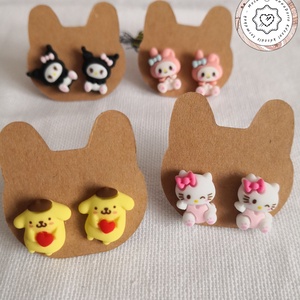 Kawaii fülbevaló, fülbedugós cuki anime bizsu, menő ajándék, kiegészítő divat ékszer, macska forma, kutya figura, Ékszer, Fülbevaló, Pötty fülbevaló, , MESKA