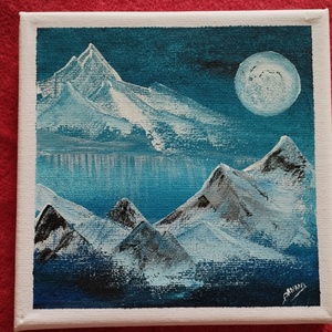 A tél tükröződése, Művészet, Festmény, Akril, Mindenmás, MESKA