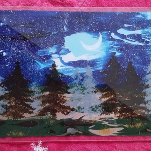 Éj, Művészet, Festmény, Akril, , MESKA