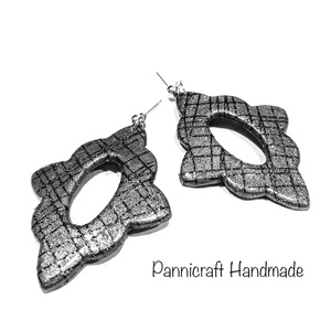 Ezüst gyurmafülbevaló, Ékszer, Fülbevaló, Lógó fülbevaló, Gyurma, Ékszerkészítés, MESKA