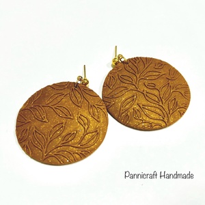 Dombornyomott mintás gyurma fülbevaló, Ékszer, Fülbevaló, Lógó fülbevaló, Ékszerkészítés, Gyurma, MESKA