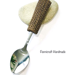 Óarany kötött mintás kanál, Otthon & Életmód, Konyhafelszerelés, tálalás, Tálalás, Kanál & Villa, Gyurma, MESKA