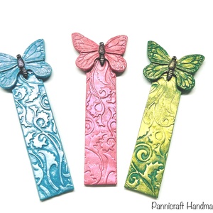 Pillangós kézműves könyvjelző  ajándék könyvmolyoknak, kézzel készült dísz sütőgyurmából, Könyv & Zene, Könyvjelző, Gyurma, MESKA