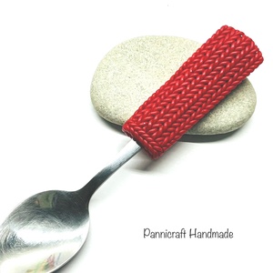 Kötött mintás kanál - otthon & életmód - konyhafelszerelés, tálalás - tálalás - kanál & villa - Meska.hu