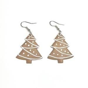 Mézeskalács fenyő gyurmafülbevaló - ékszer - fülbevaló - lógó fülbevaló - Meska.hu