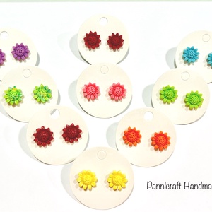 Vidám margaréta gyurmafülbevaló, Ékszer, Fülbevaló, Pötty fülbevaló, Ékszerkészítés, Gyurma, MESKA