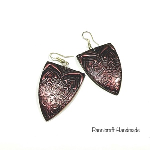 Mandala mintás gyurmafülbevaló, Ékszer, Fülbevaló, Lógó fülbevaló, Ékszerkészítés, Gyurma, MESKA