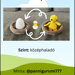 Kifordítható Csibe/Tojás horgolásminta - Meska.hu