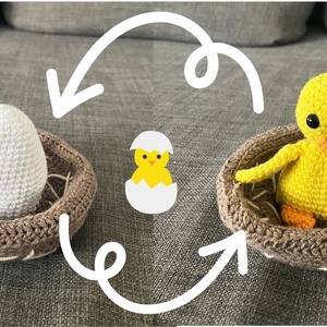 Kifordítható Csibe/Tojás horgolásminta - diy (csináld magad) - szabásminta, útmutató - horgolási minta - Meska.hu