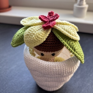 Orchidea virágtündér - egyedi kézműves baba  - otthon & életmód - virágdekoráció - virágdíszek - asztali virágdísz - Meska.hu