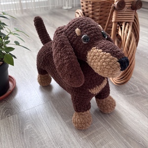 Barni, a horgolt tacskó � puha kutyus ??, Játék & Sport, Plüssállat & Játékfigura, Kutya, Horgolás, MESKA