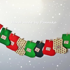 AkciÓ! Adventi naptár  csizmácskák - karácsony - adventi díszek - adventi naptár - Meska.hu