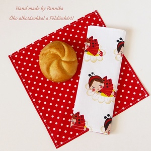 Öko szalvéta, zsebkendő, alátét 2db-os szett (katicás-pöttyös) - otthon & életmód - konyhafelszerelés, tálalás - Meska.hu