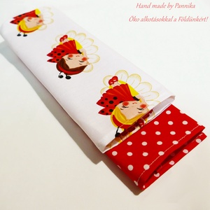 Öko szalvéta, zsebkendő, alátét 2db-os szett (katicás-pöttyös) - otthon & életmód - konyhafelszerelés, tálalás - Meska.hu