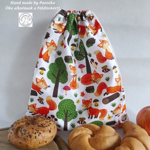 ÖKO  zsákkal a jövőnkért! NAGY méret (RÓKA móka NoWaste csomagolás! - táska & tok - bevásárlás & shopper táska - zöldség/gyümölcs zsák - Meska.hu