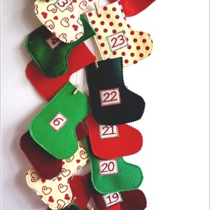 Adventi naptár  csizmácskák - karácsony - adventi díszek - adventi naptár - Meska.hu