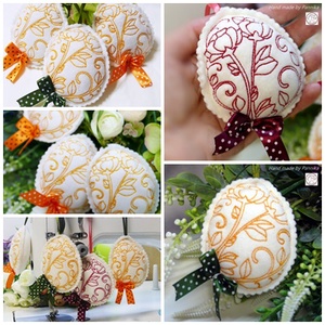 Húsvéti hímzett tojáscsomag 3db - otthon & életmód - dekoráció - fali és függő dekoráció - függődísz - Meska.hu