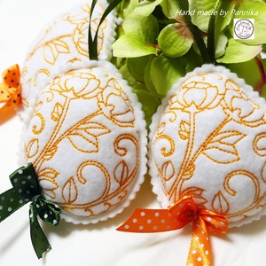 Húsvéti hímzett tojáscsomag 3db - otthon & lakás - dekoráció - fali és függő dekoráció - függődísz - Meska.hu
