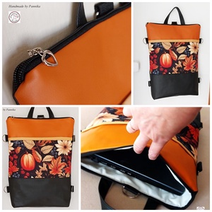 3az1-ben: Hátizsák, válltáska, oldaltáska Gyönyörű betéttel, amelybe LAPTOP is belefér - táska & tok - hátizsák - hátizsák - Meska.hu