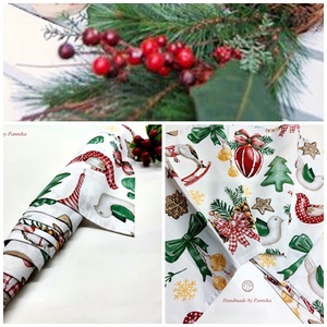 Akció! Karácsonyi asztalterítő, asztali futó ( hintalovas, karácsonyi díszes) - Meska.hu