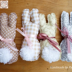 Húsvéti textil nyuszi, pom-pom farokkal  - otthon & életmód - dekoráció - dísztárgy - Meska.hu