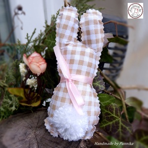 Húsvéti textil nyuszi, pom-pom farokkal  - Meska.hu