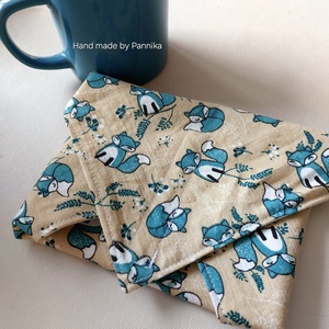 Öko szendvics-csomagolás (Rókás vízálló textilszalvéta) - táska & tok - uzsonna- & ebéd tartó - szendvics csomagoló - Meska.hu