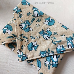 Öko szendvics-csomagolás (Rókás vízálló textilszalvéta) - táska & tok - uzsonna- & ebéd tartó - szendvics csomagoló - Meska.hu