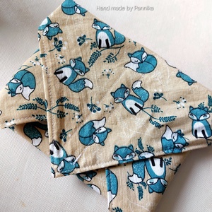 Öko szendvics-csomagolás (Rókás vízálló textilszalvéta), Táska & Tok, Uzsonna- & Ebéd tartó, Szendvics csomagoló, Varrás, MESKA