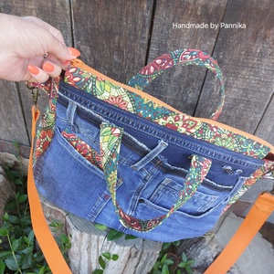 Farmer táska mandalás betétekkel - táska & tok - kézitáska & válltáska - kézitáska - Meska.hu